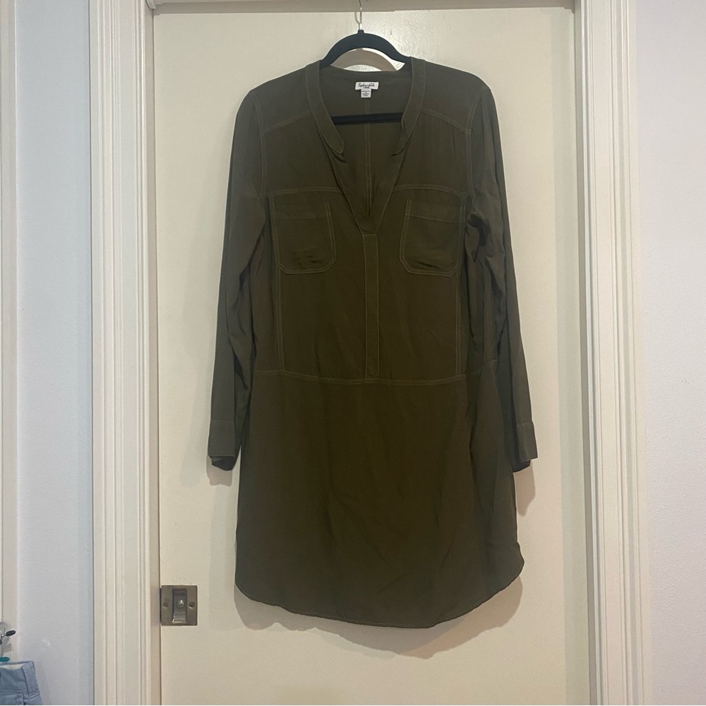 Splendid Olive Green Long Sleeve Dress